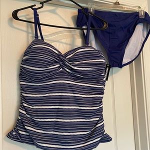 24th & Ocean tankini set blue white
